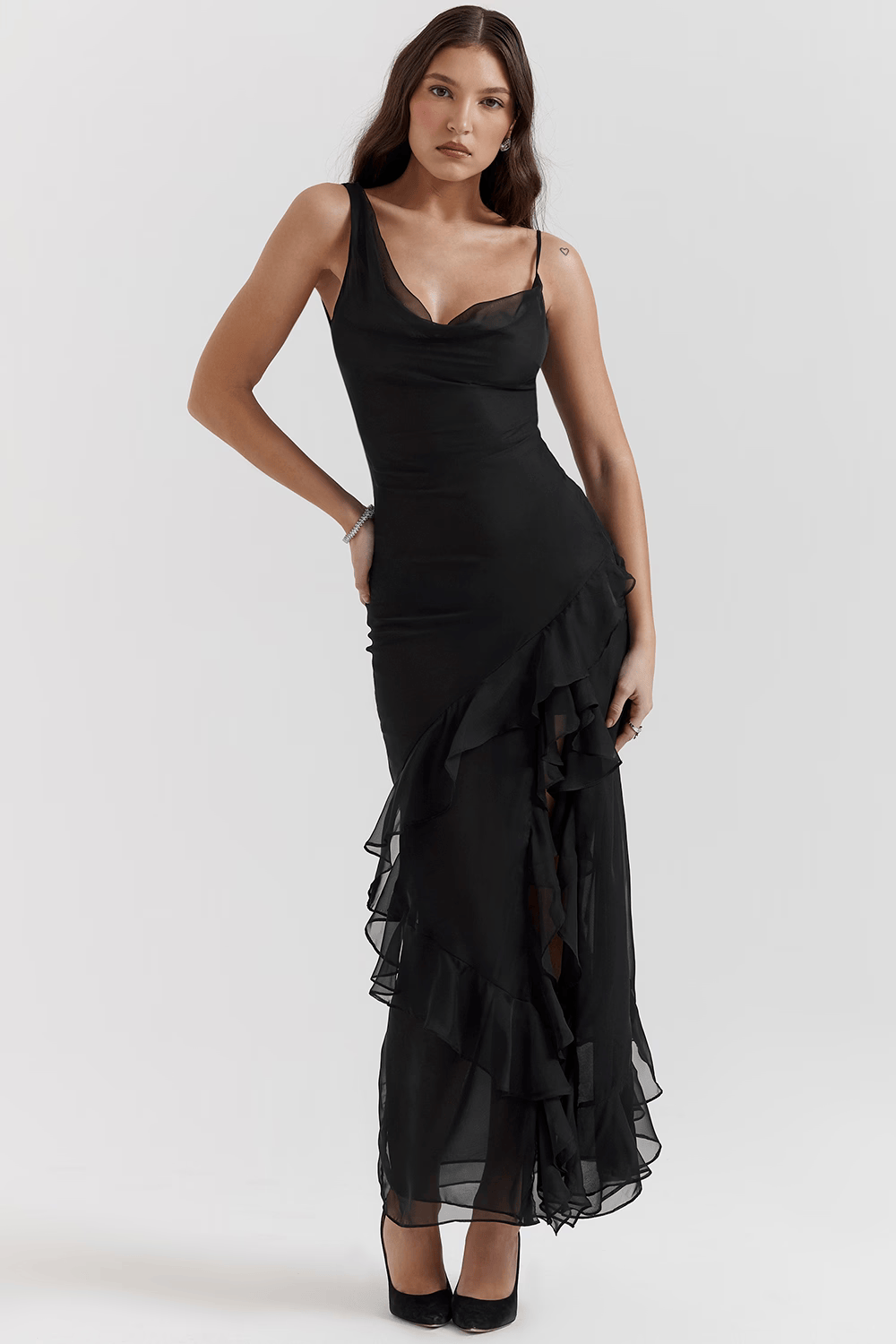 Ariela Ruffle Maxi Dress